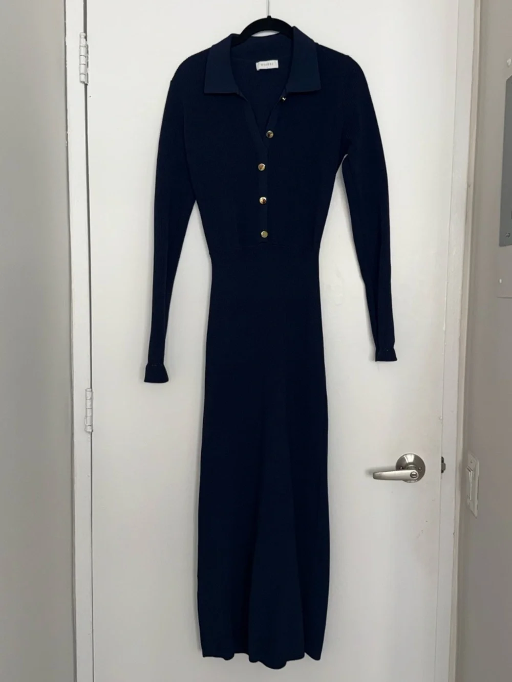 Meshki Abbey Buttoned Knit Midi Dress - Navy - Picture 2 of 4